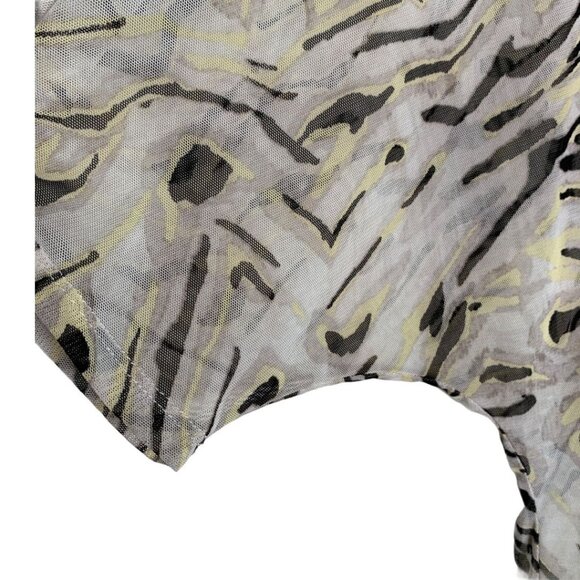 Chicos Easywear Sheer Animal Print Blouse Medium Tan Brown Fall Top - Picture 4 of 10